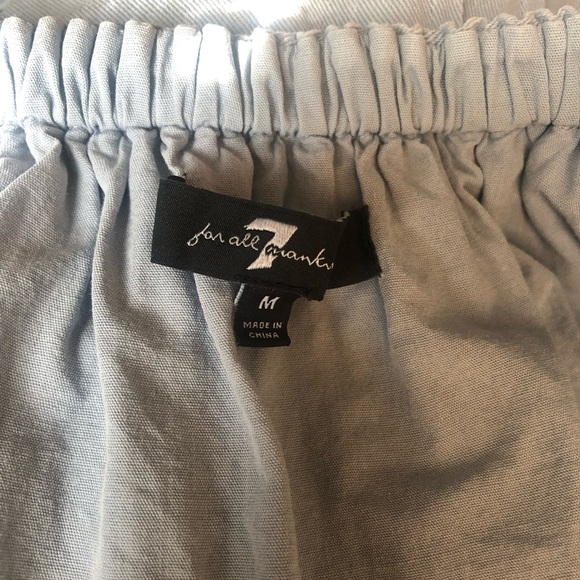 7 FOR ALL MANKIND Puff Sleeve Tie Back Denim Dress Size M - Picture 6 of 10